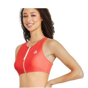 REEBOK SWIM TOP, ZIPPER FRONT,  ORANGE, SIZE XS